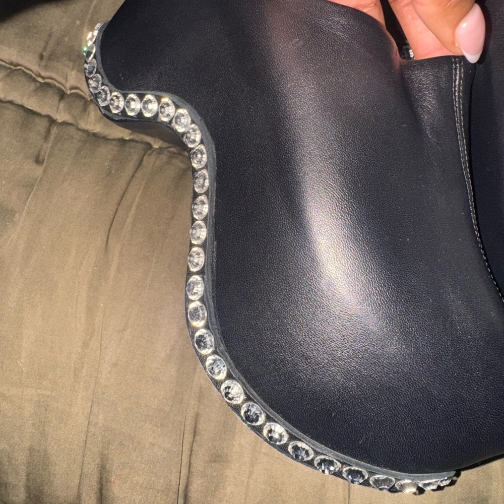 Area x Sergio Rossi Black Embellished Women's Mules - Picture 5 of 10